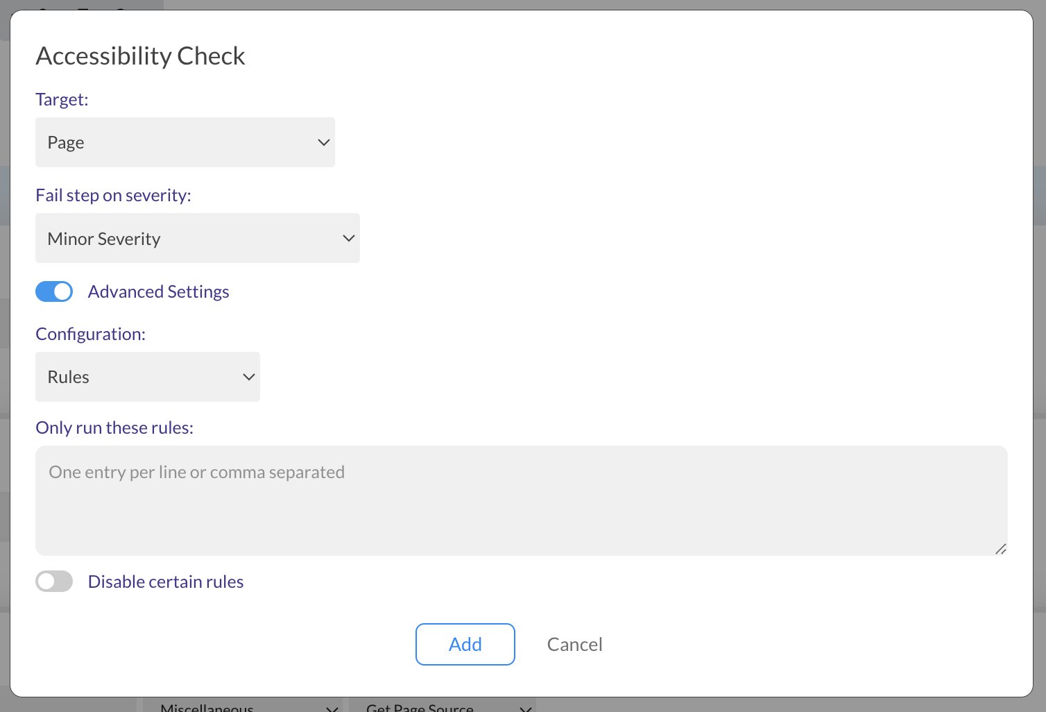 endtest accessibility testing web page