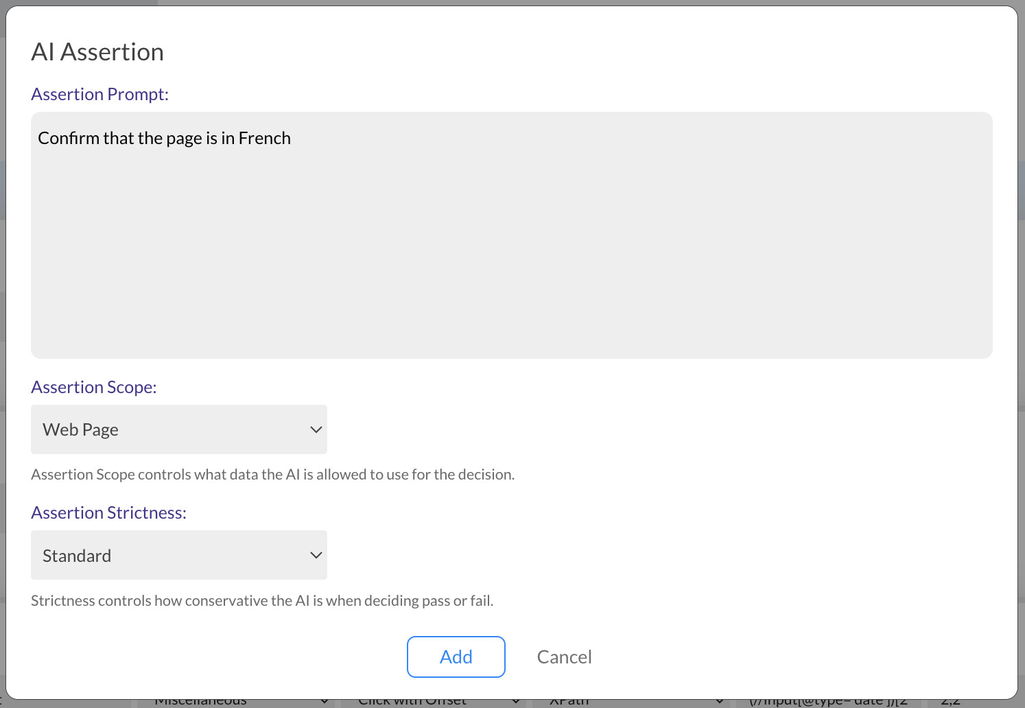 endtest ai assertion web page